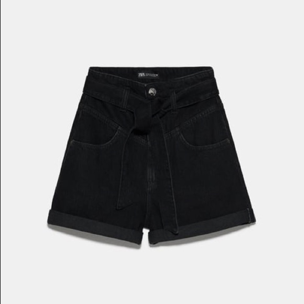 ZARA Denim Belted Shorts